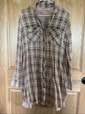 Sneak Peek Rust, Mustard & Navy Plaid Tunic